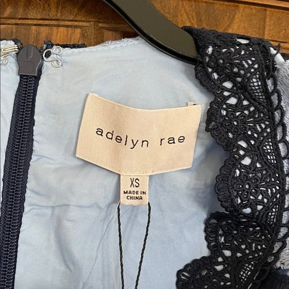 Adelyn Rae Navy and Light Blue Midi Dress - Picture 2 of 7